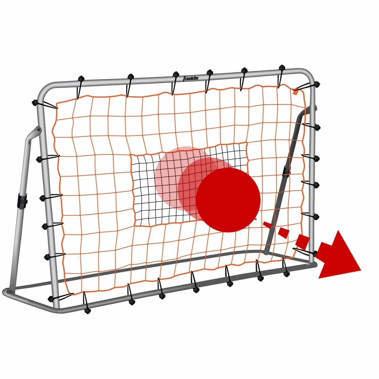 Franklin ADJUSTABLE SOCCER REBOUNDER WITH STAKES - STEEL - 6' X 4' 2 Franklin ADJUSTABLE SOCCER REBOUNDER WITH STAKES - STEEL - 6' X 4' - Image 2