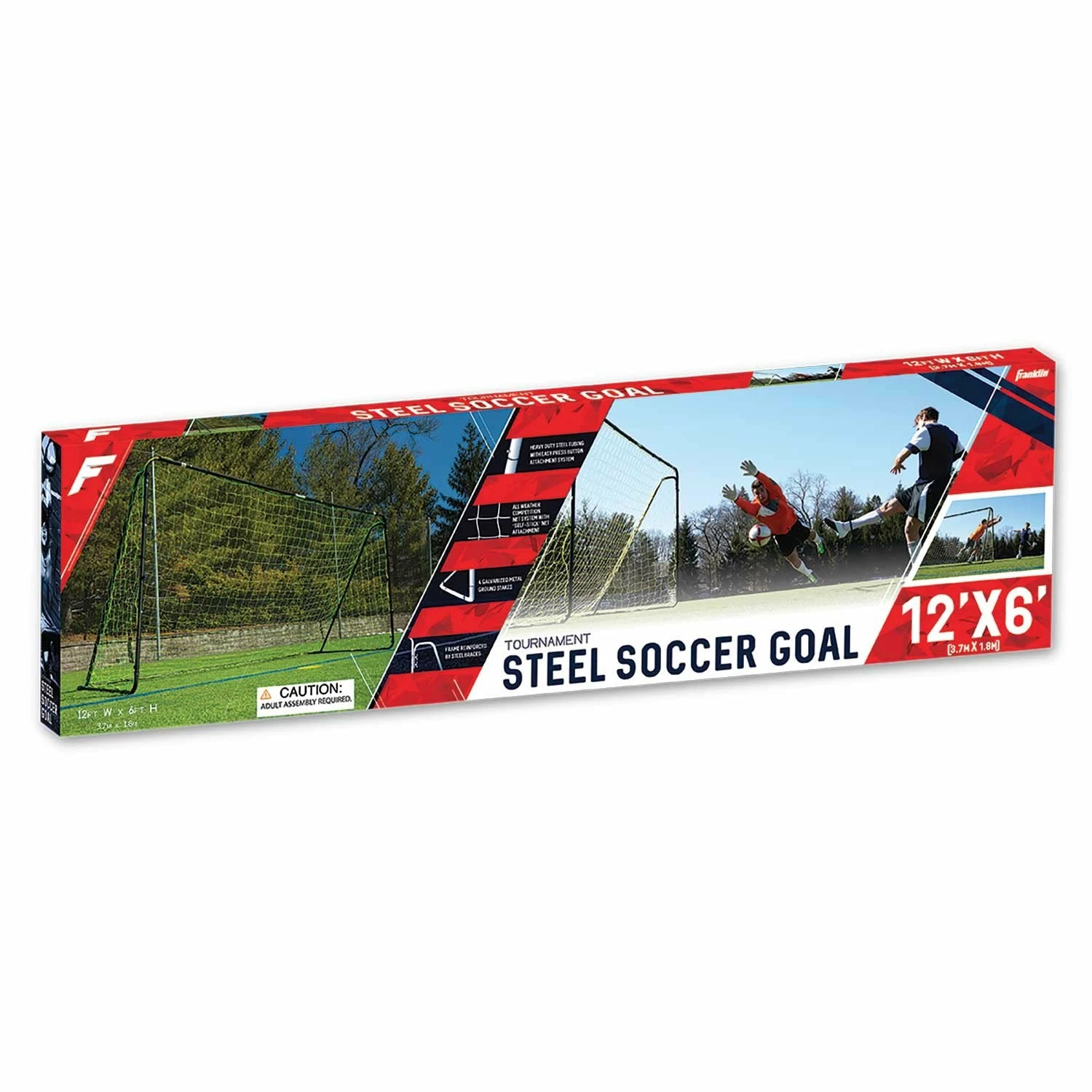 Franklin PREMIER STEEL HEAVY DUTY SOCCER GOAL - STAKES INCLUDED - 12' X 6' 3 Franklin PREMIER STEEL HEAVY DUTY SOCCER GOAL - STAKES INCLUDED - 12' X 6' - Image 3