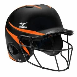 Mizuno MVP Series S/M Fastpitch Softball Batting Helmet With Mask -Rawlings Sales Store NAVY RED 5110 6