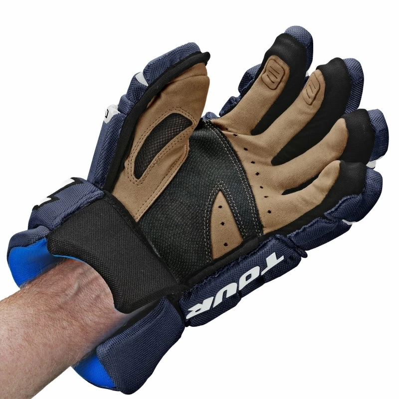 Tour Code 1 Hockey Gloves Blue/White 4 Tour Code 1 Hockey Gloves Blue/White - Image 4